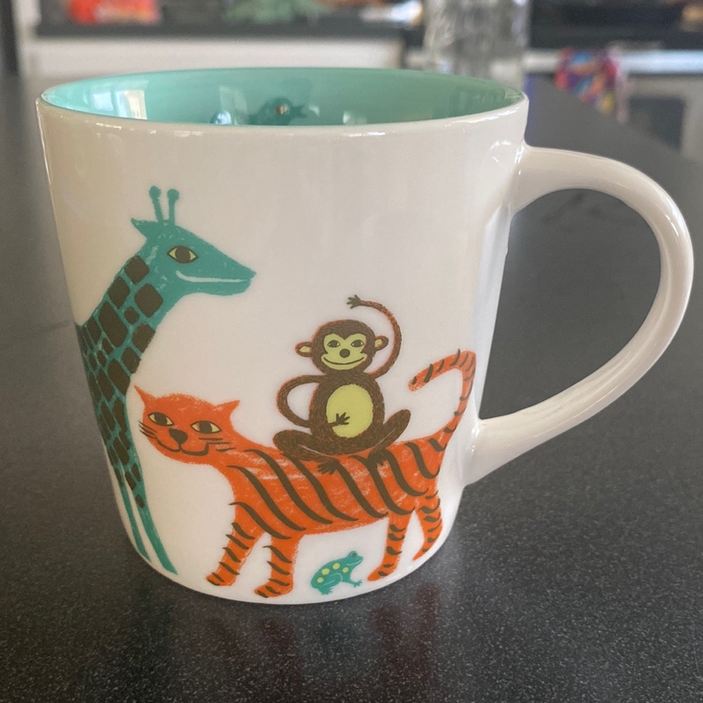 Starbucks Animal Parade Mug 2008 Zoo Safari Elephant Giraffe Peacock 8oz
